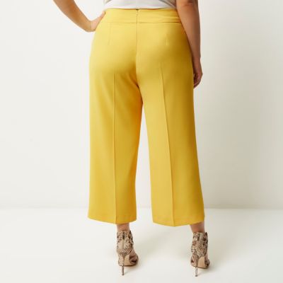 RI Plus yellow cropped smart trousers